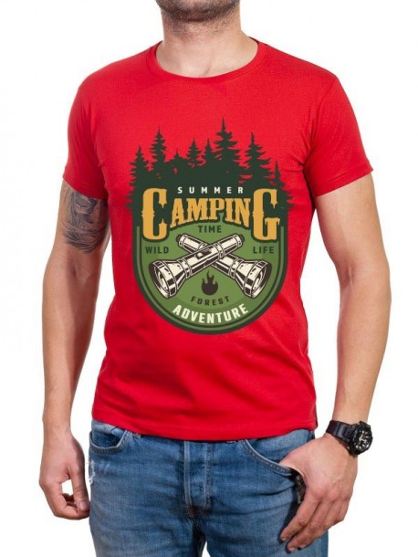Tricou pentru drumeţie şi camping - roşu