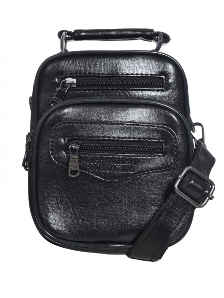 Geanta din piele ecologica pentru barbati Vintage Polo - mic, negru