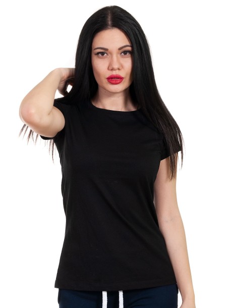 Tricou de dama negru cu mâneci scurte