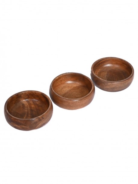 Set 3 Boluri pentru nuci din lemn