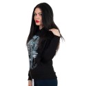 Hanorac negru de dama cu lup
