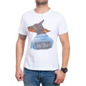 Tricou bărbătesc alb cu câine