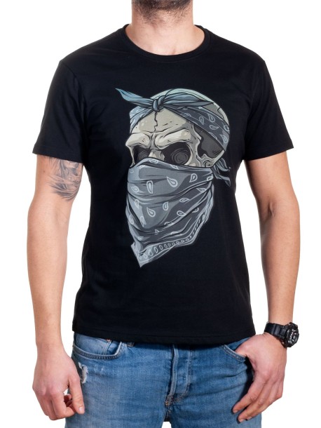 Tricou bărbătesc cu mânecă scurtă cu craniu