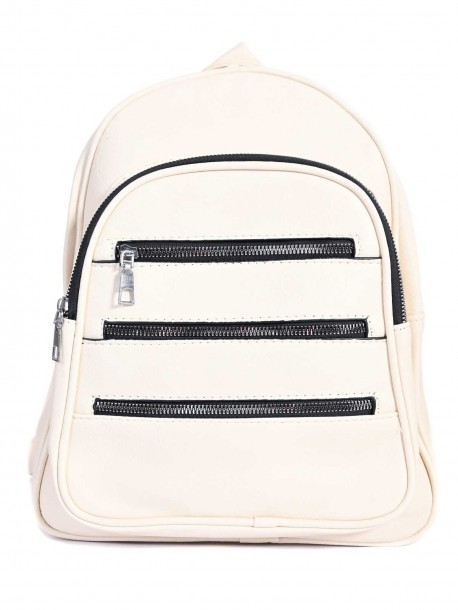 Rucsac din imitatie de piele - ecru
