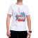 Tricou bărbătesc alb cu corabie