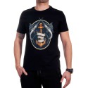 Tricou bărbătesc negru cu pește