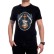 Tricou bărbătesc negru cu pește
