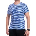Tricou bărbătesc cu dungi cu navă