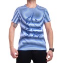 Tricou bărbătesc cu dungi cu navă