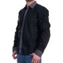 Cămașă bărbătească în negru cu mâneci lungi