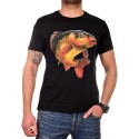 Tricou bărbătesc negru cu crap