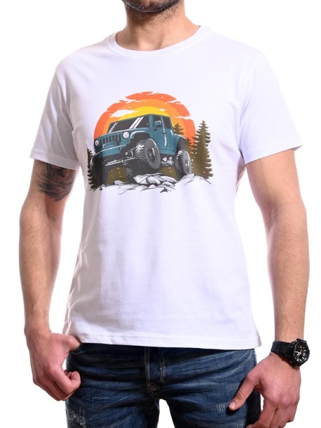 Tricou alb Off Road