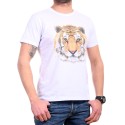 Tricou bărbătesc alb cu tigru