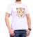 Tricou bărbătesc alb cu tigru