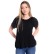 Bluza neagra pliata cu maneca scurta