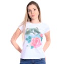 Tricou alb de femei cu pisoi