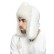 Unisex white din blana naturala