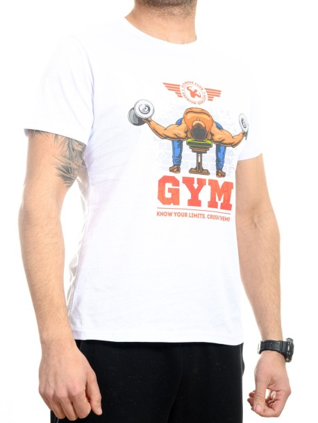 Tricou pentru fitness alb