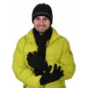 Set caciula, eșarfă și mănuși - gri trasatura
