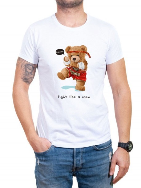 Tricou bărbătesc în alb Fight