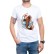 Tricou bărbătesc alb cu pește Yakuza