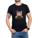 Tricou bărbătesc negru Gangsta Cat