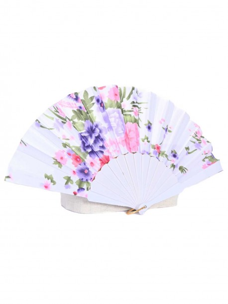Evantai din satin cu motive florale