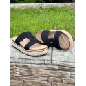 Papuci negri de damă în stil boho
