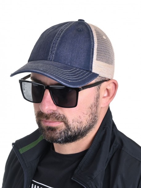 Șapcă din denim cu plasa