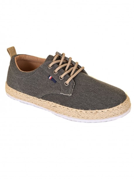Espadrile bărbați cu șireturi - negre SU9819-1