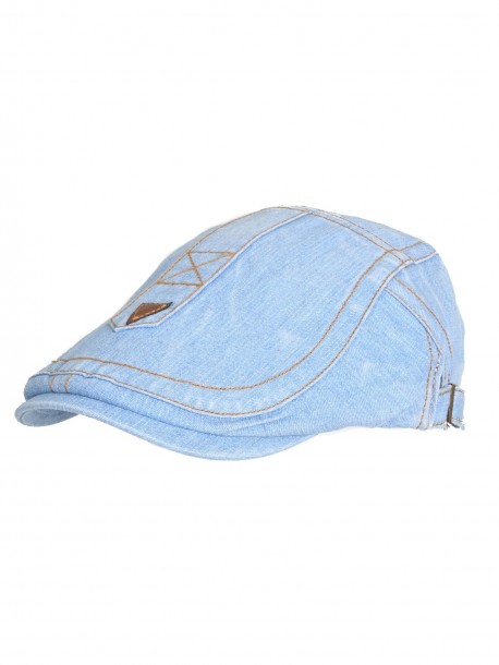 Bască elegantă pentru bărbați din denim - albastru deschis