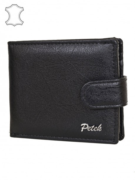 Portofel clasic negru pentru bărbați confecționat din piele naturală Petek 808#-409 Black