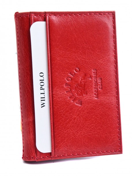 Portcard de documente din piele - roșie Mod 710