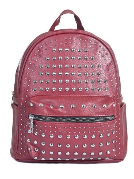 Rucsac de dama cu capse - burgundy