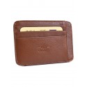 Portcard din piele de culoare maro deschis