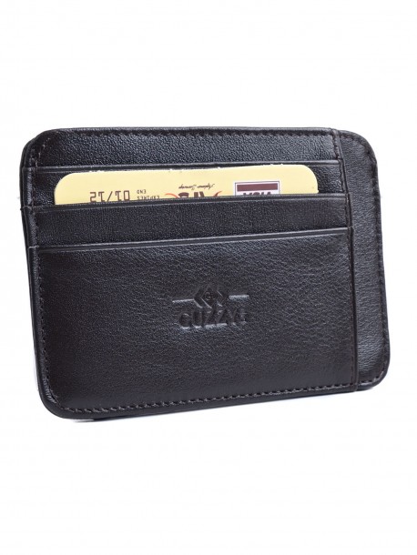 Portcard din piele maro Mod 55