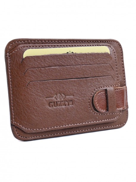 Portcard din piele maro deschis Mod 53 - 10