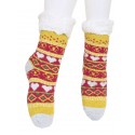 Șosete pufoase de casă în culoarea galbenă