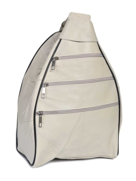 Rucsac de dama din piele - crem