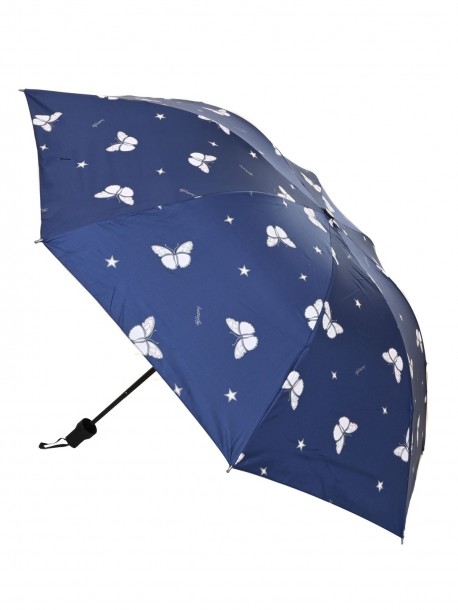 Umbrelă albastră cu fluturi