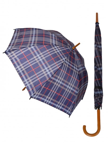 Umbrelă de ploaie în carouri - Culoare albastră
