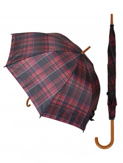 Umbrelă de ploaie în carouri - Culoare neagră