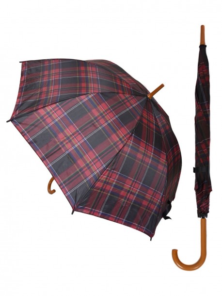 Umbrelă de ploaie în carouri - Culoare neagră