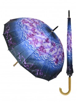 Umbrelă elegantă pentru femei în albastru și violet