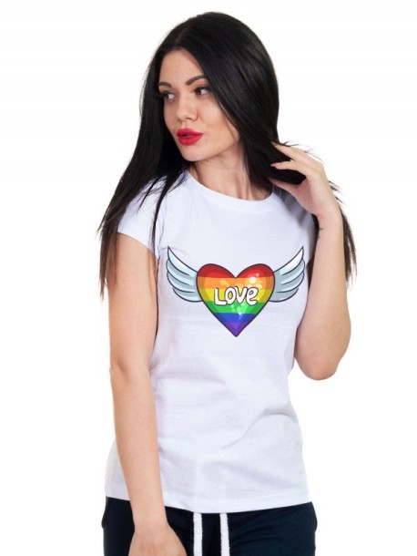 Tricou de dama Love - alb
