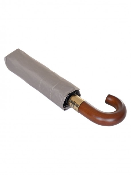 Umbrelă gri cu mâner din lemn 032