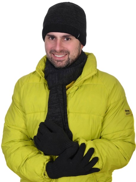 Set bărbați din 3 piese - eșarfă, pălărie și mănuși