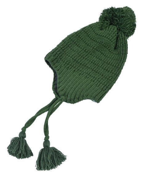Caciulă verde tricotată pentru copii