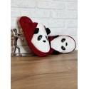 Papuci de casa panda roșii