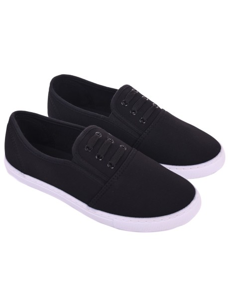 Espadrile damă cu șireturi - negre